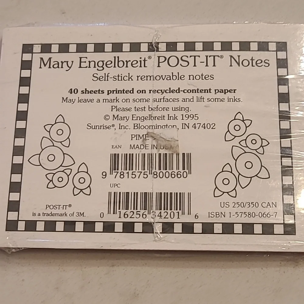 Mary Engelbreit Black and White Post-It Notes